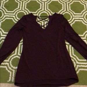 Express Criss Cross Plum Blouse